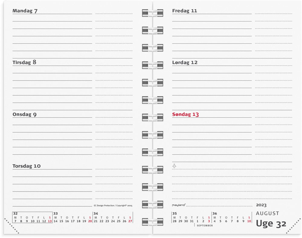 Mini planner tværf. refill 2023