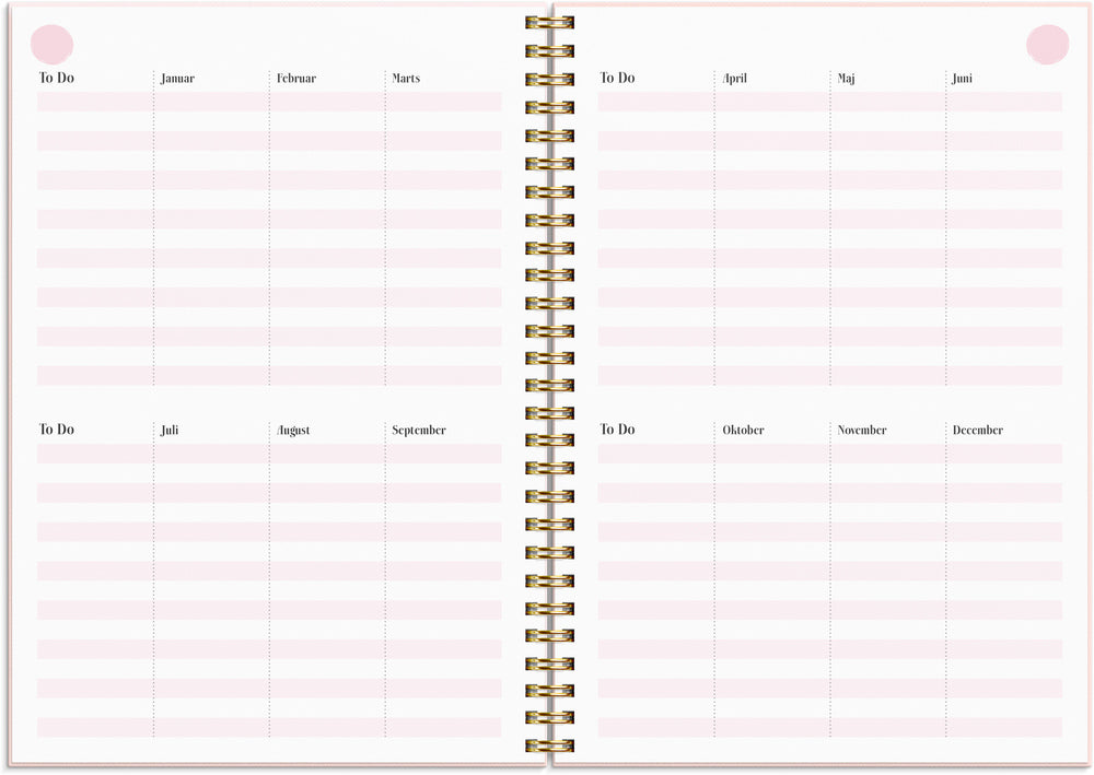 Life planner pink uge m. omslag