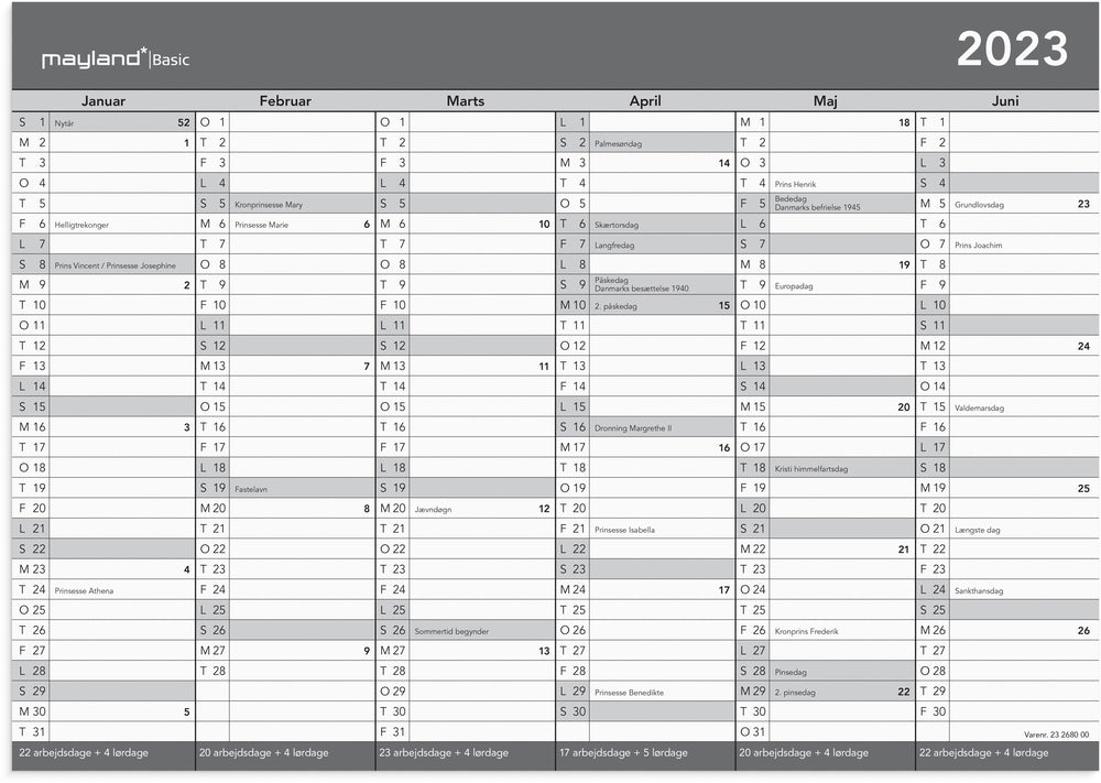Kontorkalender 2023 Mayland