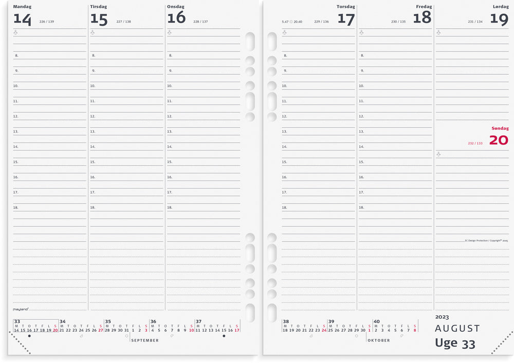 Ugekalender mappe i skind 2023