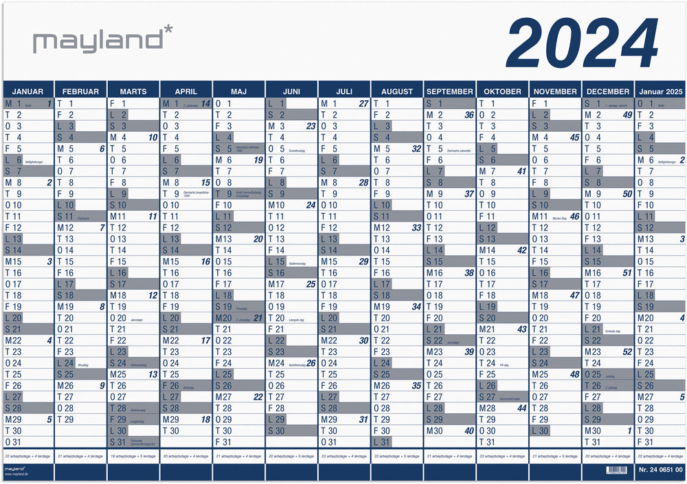 Kæmpekalender 2024 13 måneder