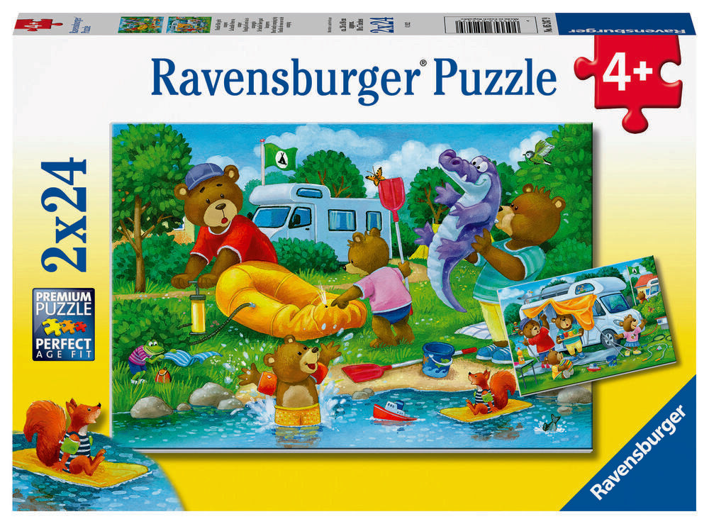 Puslespil Bear Family Camping Trip 2x24 brikker