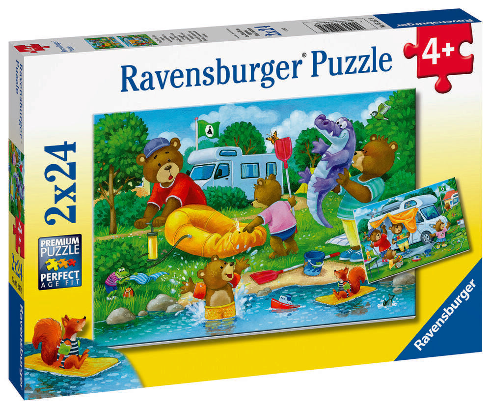 Puslespil Bear Family Camping Trip 2x24 brikker