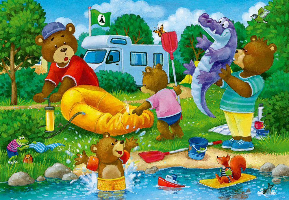 Puslespil Bear Family Camping Trip 2x24 brikker