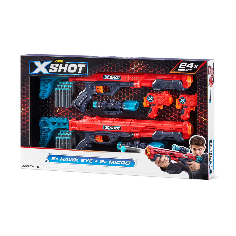 X-SHOT Combo Two Hawk Eye & Two Micro