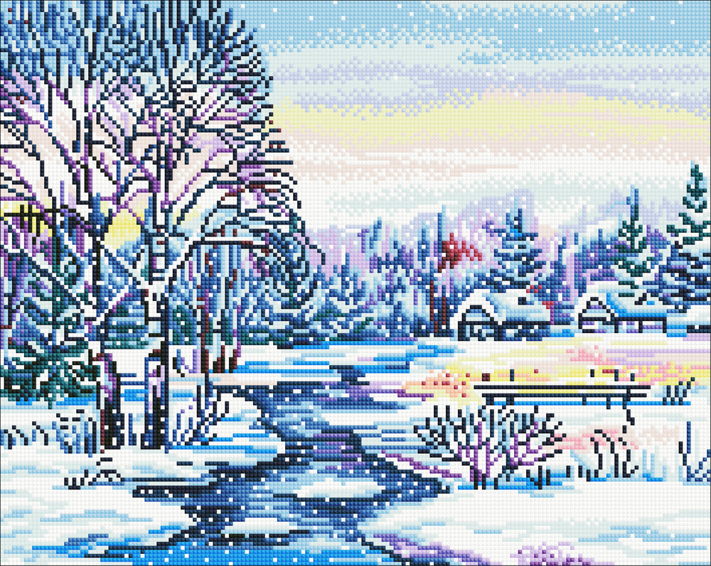 Diamond Art vinterlandskab 40x50 cm