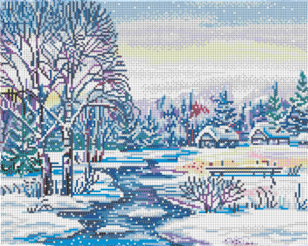 Diamond Art vinterlandskab 40x50 cm