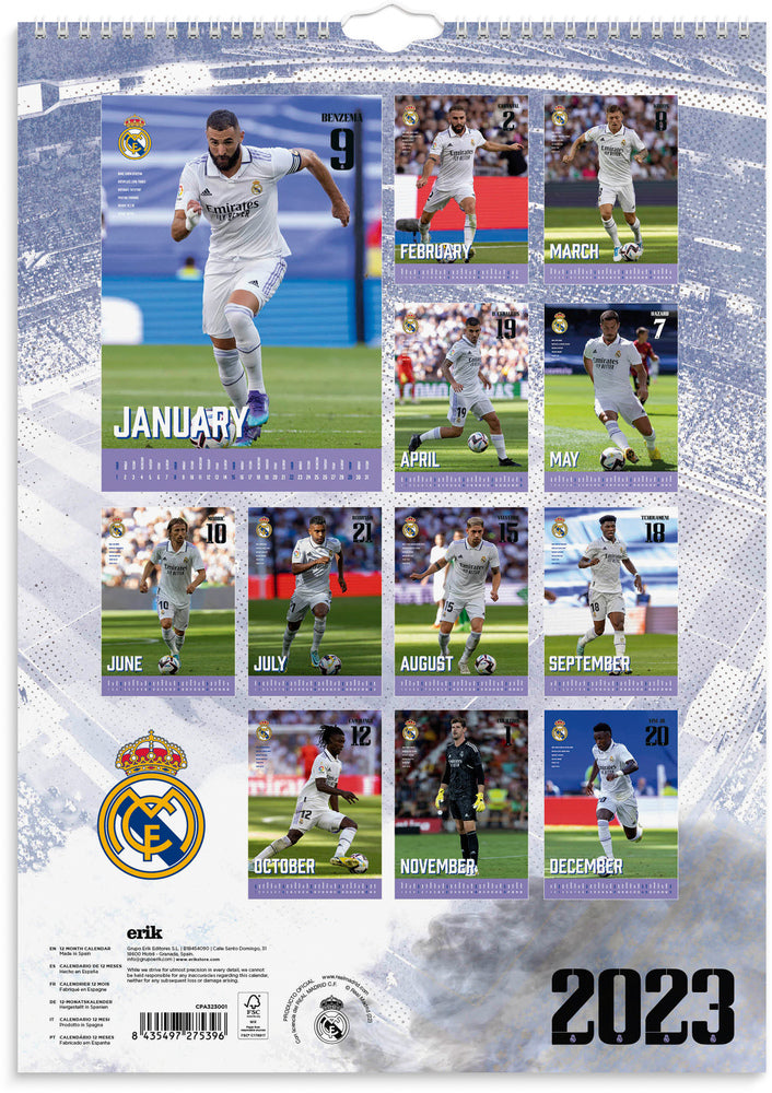 Vægkalender 2023 Real Madrid