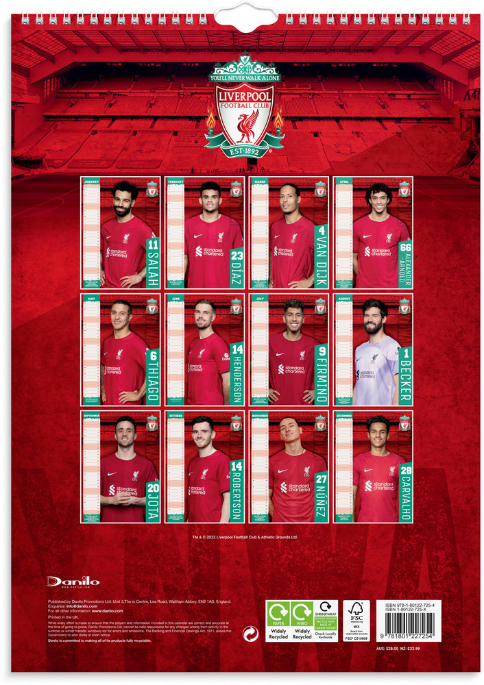 Vægkalender 2023 Liverpool