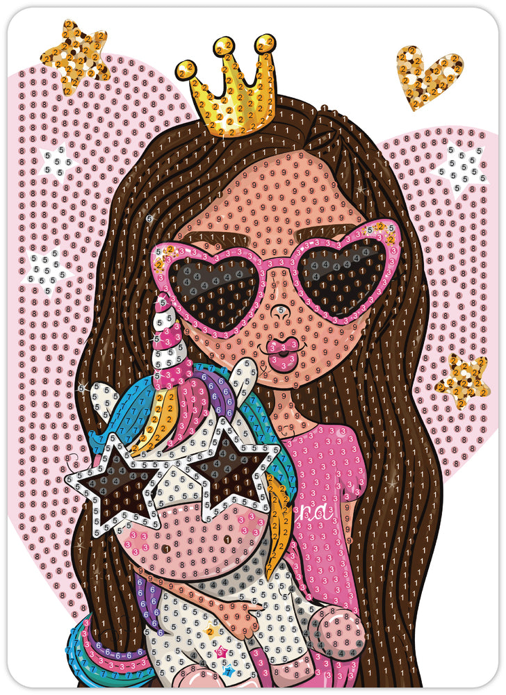 Diamond Art pige solbriller 13 x 18 cm