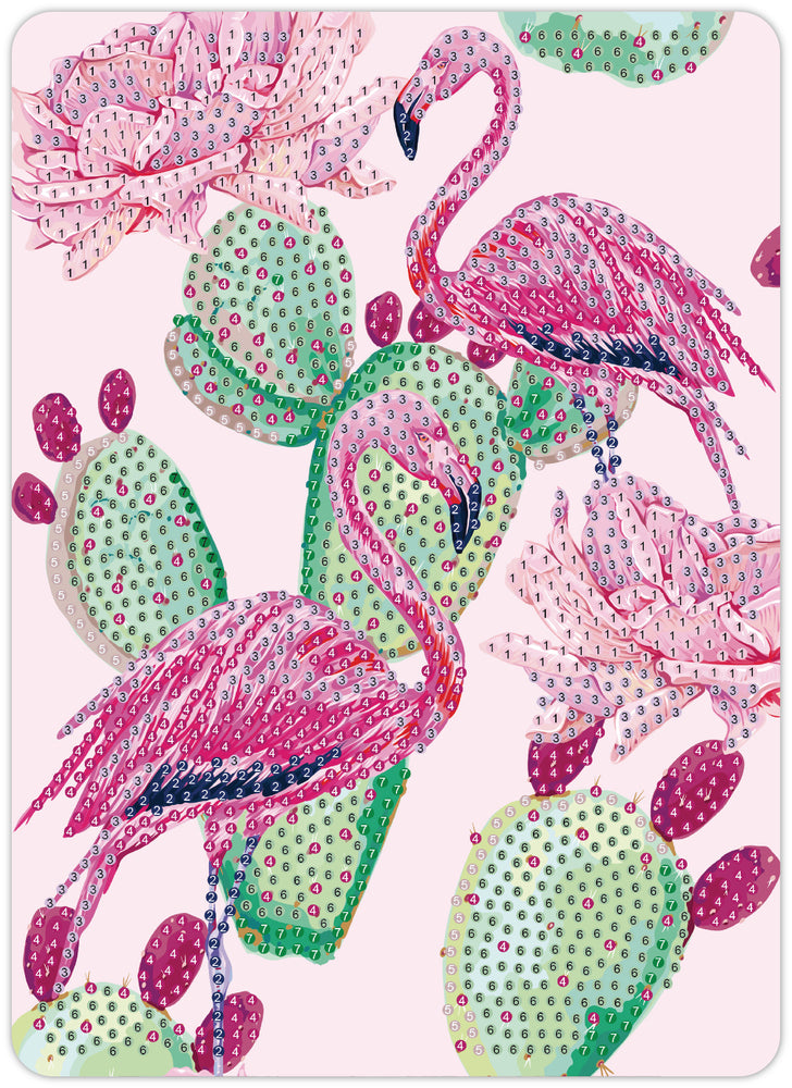 Diamond Art flamingoer 13 x 18 cm