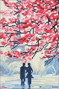 Diamond Art par/kirsebærtræ  20 x 30 cm