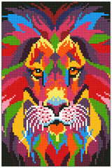 Diamond Art løve farverig 20 x 30 cm