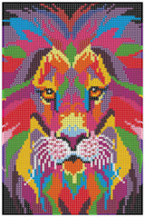 Diamond Art løve farverig 20 x 30 cm