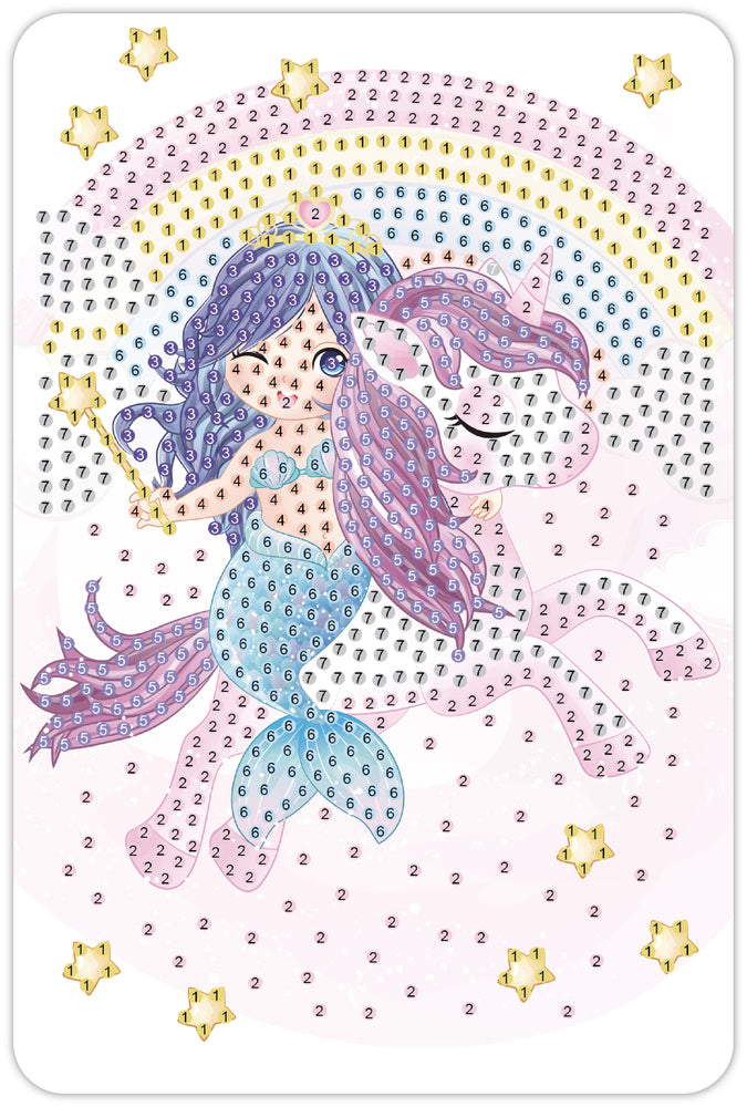 Diamond Art havfrue 10 x 15 cm