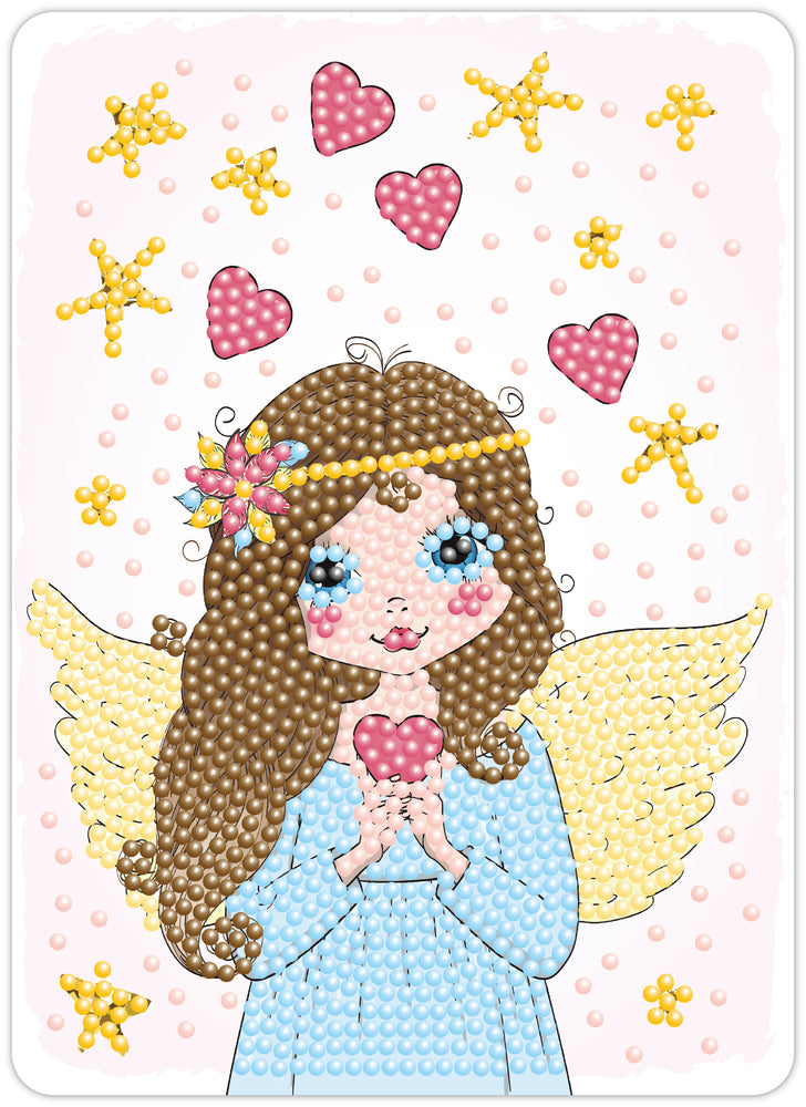Diamond Art engle pige 13 x 18 cm