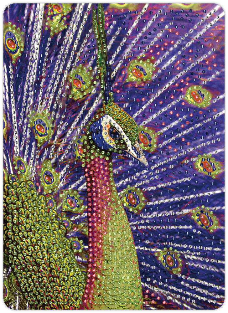 Diamond Art påfugl lilla 13 x 18 cm