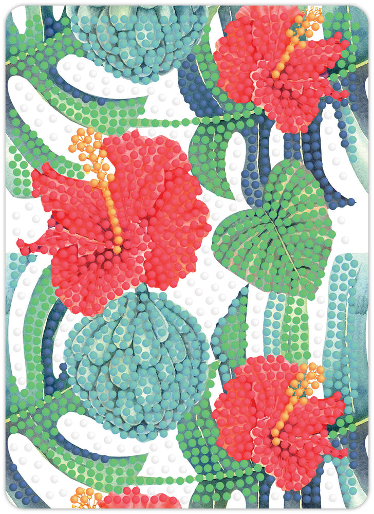 Diamond Art Tropiske blomster 13 x 18 cm