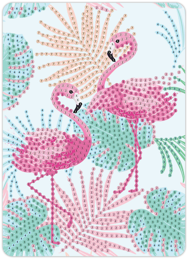 Diamond Art flamingoer 13 x 18 cm