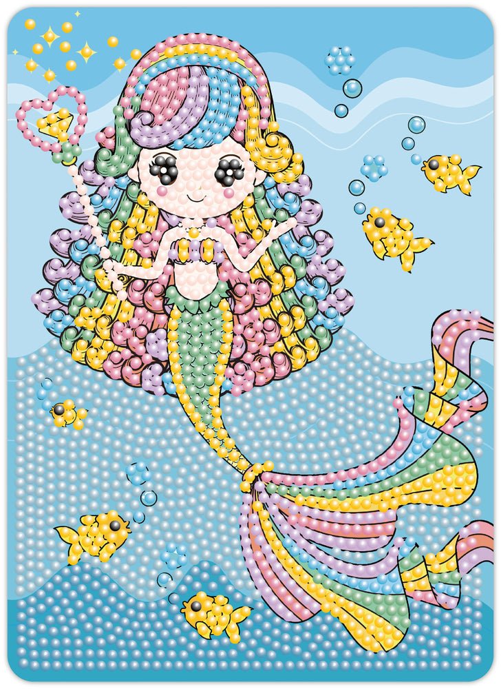 Diamond Art regnbue havfrue 13 x 18 cm