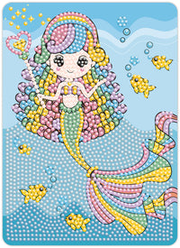 Diamond Art regnbue havfrue 13 x 18 cm
