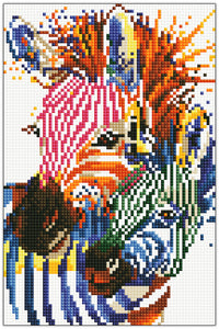 Diamond Art zebraer regnbue 20 x 30 cm
