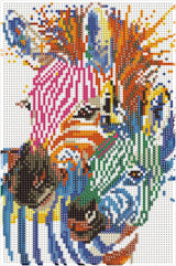Diamond Art zebraer regnbue 20 x 30 cm