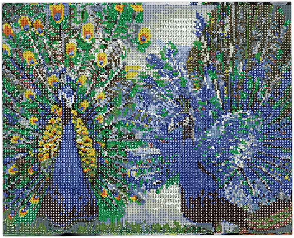 Diamond Art påfugle 40 x 50 cm