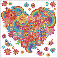 Diamond Art MIX blomsterhjerte 40 x 40 cm