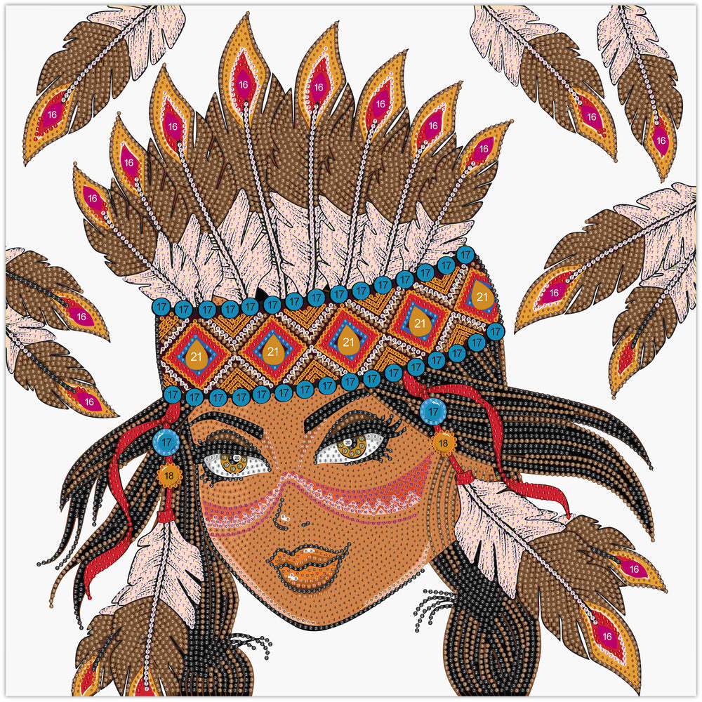 Diamond Art MIX indianer 40 x 40 cm
