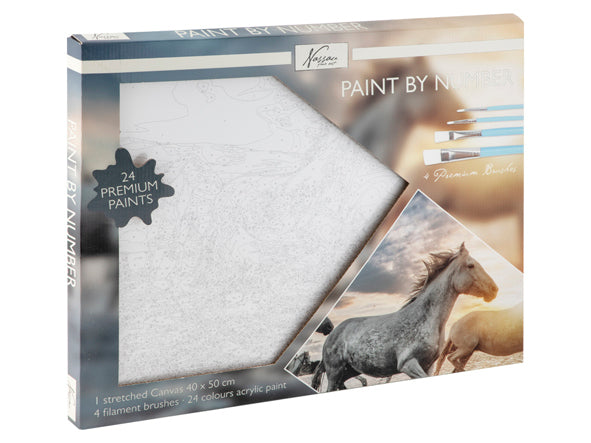 Mal efter tal (Paint by numbers) - Heste