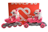 3 i 1 inline/rulleskøjte str. 25-28 hvid/pink