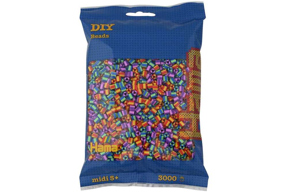Hama midi perler 3000stk stribet mix 92
