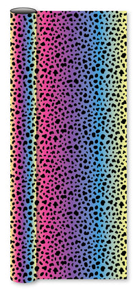 Bogbind/gavepapir regnbue farvet m/leopard 70cmx2m 80 g