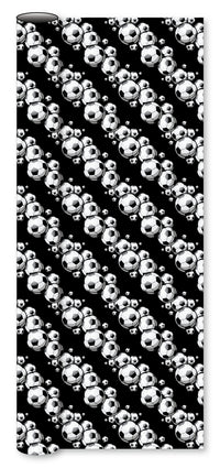 Bogbind/gavepapir fodbold sort/grå/hvid 70 cm x 2 m 80 g