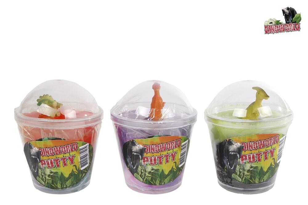 Dinoworld Multi Color Putty med Figur asst