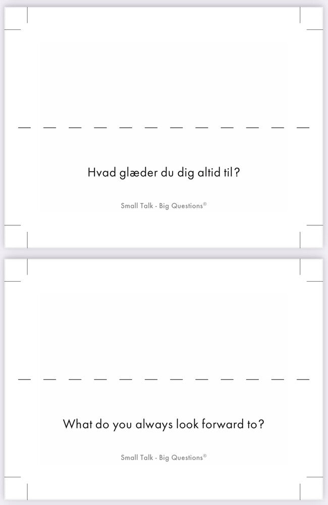 Small Talk - Big Questions BORDKORT