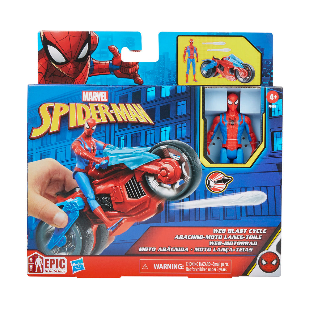 Spiderman køretøj og figur 10 cm