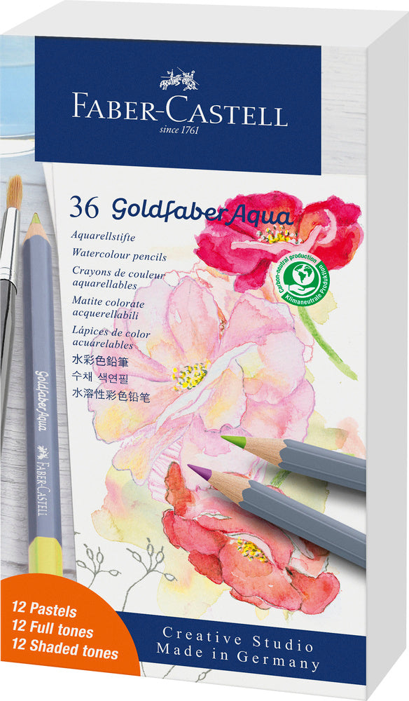 Farveblyant Goldfaber akvarel 12 pastel + 24 standard