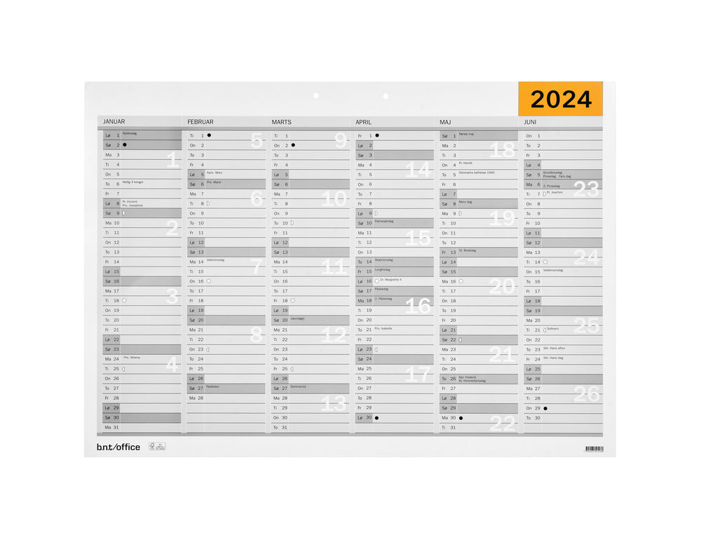 Vægkalender A2, 2024