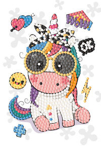 Diamond art Enhjørning baby 10 x 15 cm