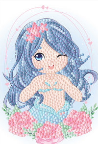 Diamond art Havfrue 10 x 15 cm
