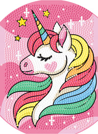 Diamond art Enhjørning regnbue 13 x 18 cm