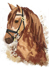 Diamond art Hest brun 13 x 18 cm