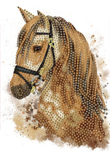 Diamond art Hest brun 13 x 18 cm