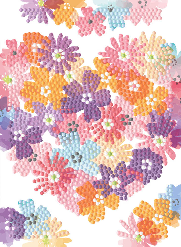 Diamond art Hjerte 13 x 18 cm