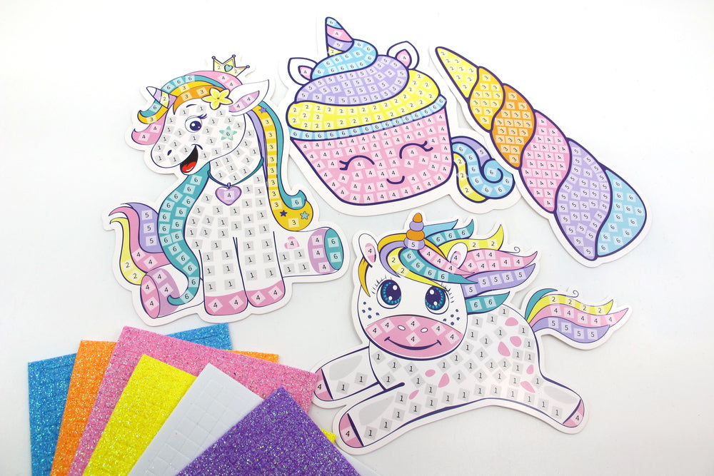 Mosaic Art Unicorn tema 4 stk.