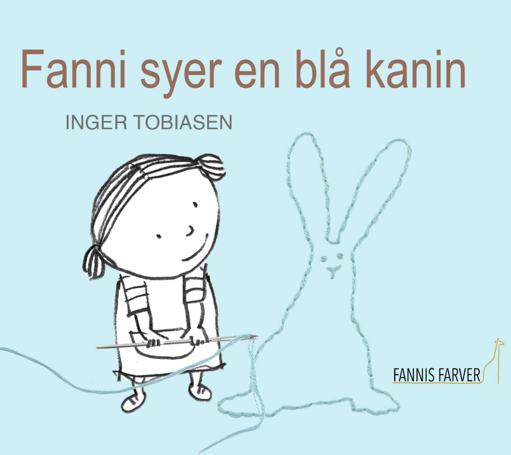 Fanni syer en blå kanin