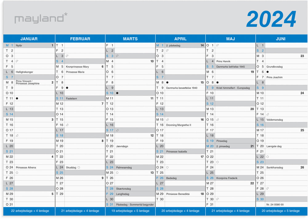 Kalender 2024 klassisk A5