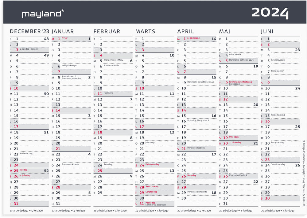 Bordkalender 2024 stående A5